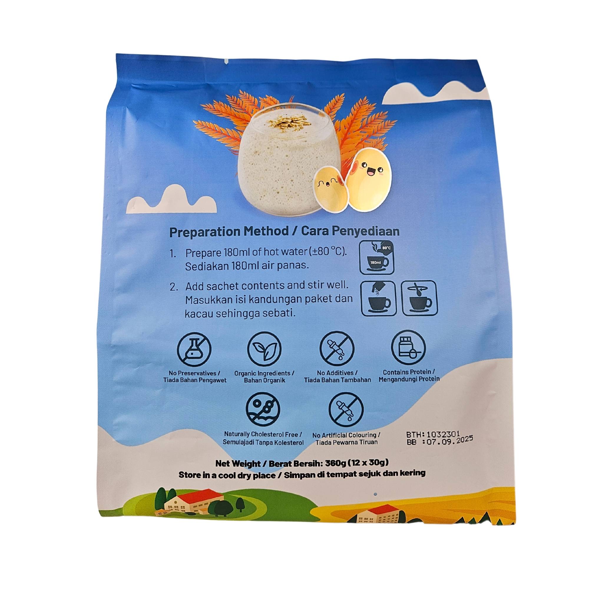 Organic Instant Soy Oatmeal 有机豆奶燕麦片 360g (30g x 12sachets)