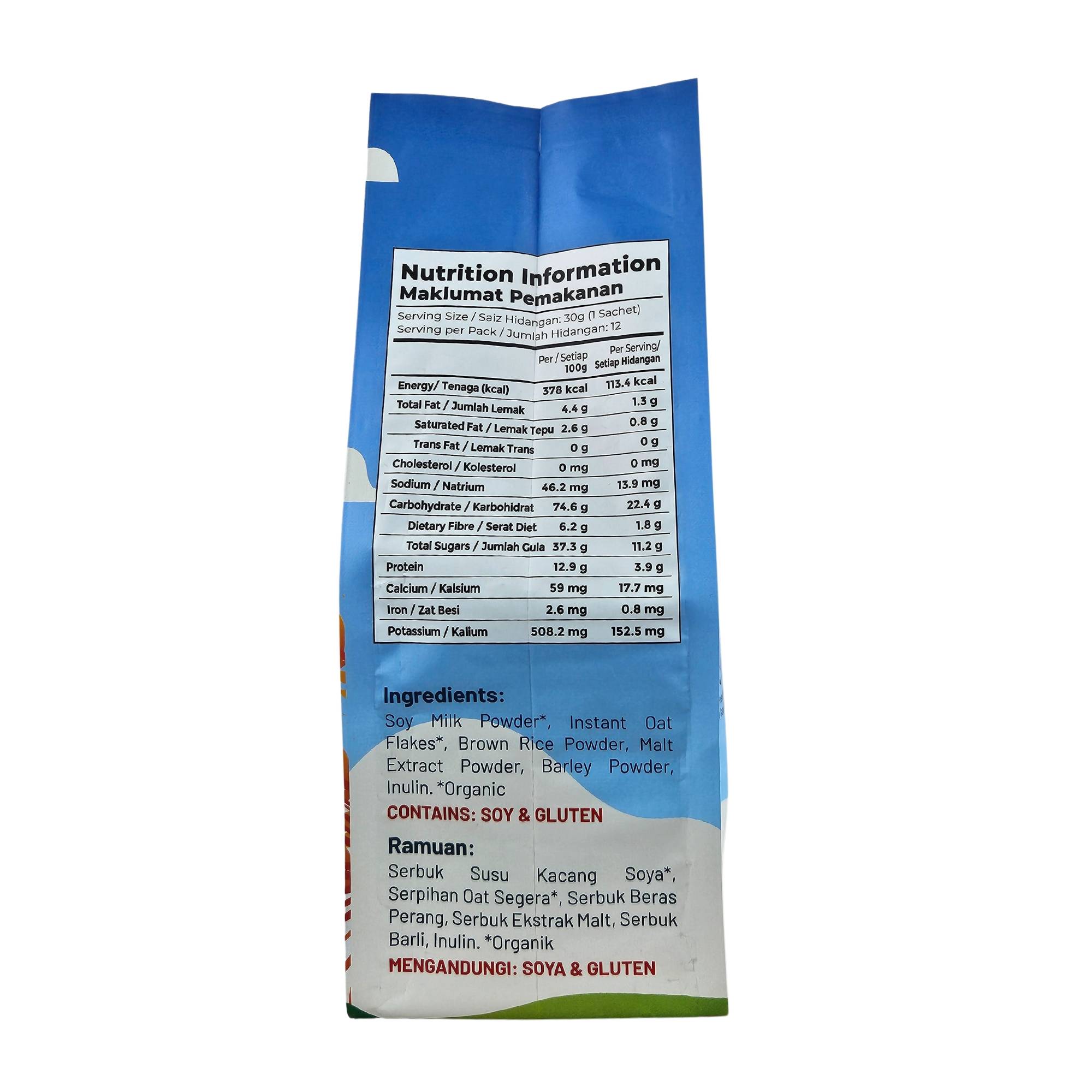 Organic Instant Soy Oatmeal 有机豆奶燕麦片 360g (30g x 12sachets)